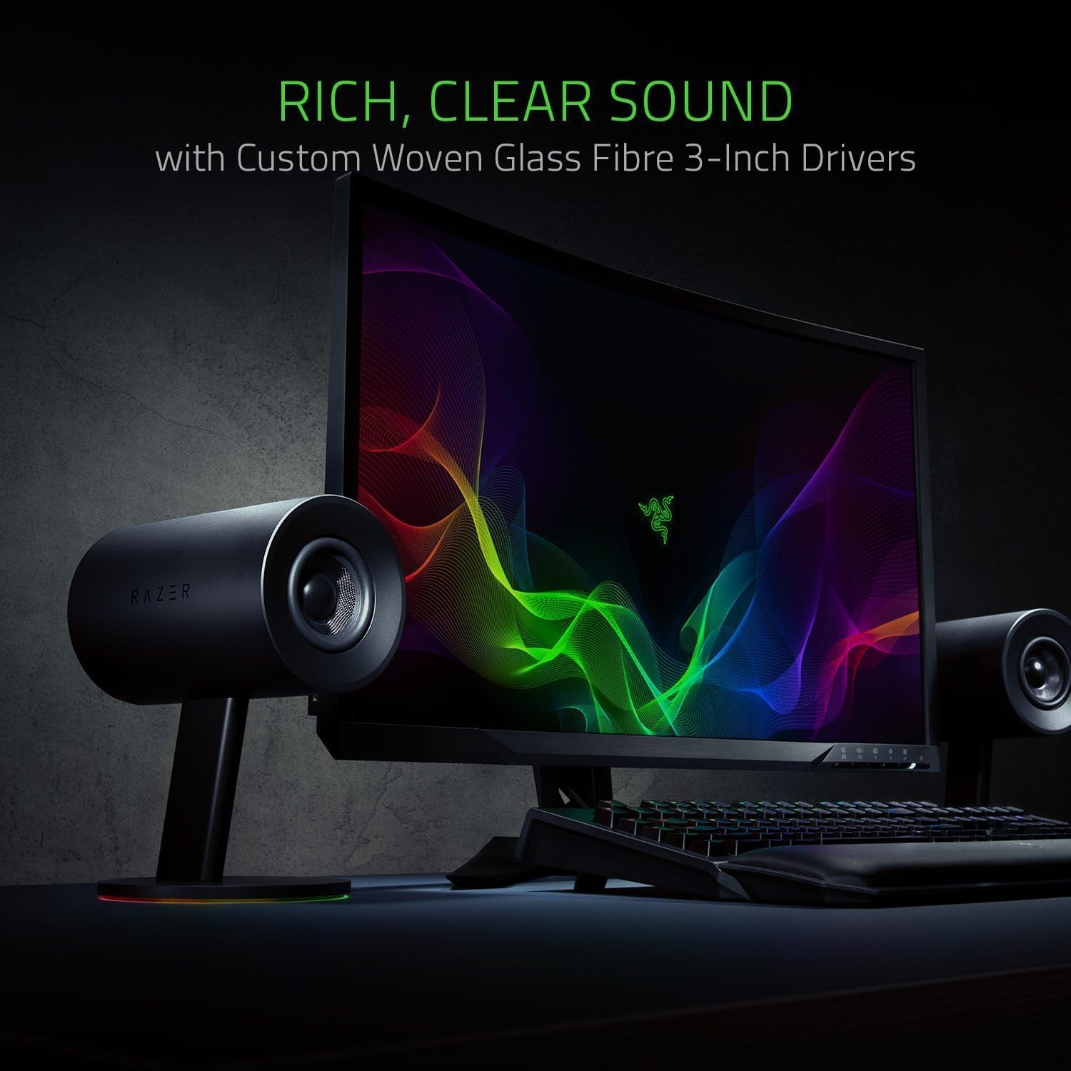 Razer Nommo Chroma - PC için 2,0 oyun hoparlörü ses sistemi (USB